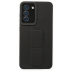 BSSM Samsung Galaxy S21 FE Mega Standlı Silikon Siyah Kılıf