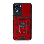 BSSM Samsung Galaxy S21 FE Pars Lens Yüzüklü Silikon Kırmızı Kılıf