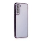 BSSM Samsung Galaxy S21 FE Razer Lensli Silikon Mor Cep Telefonu Kılıfı
