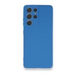 BSSM Samsung Galaxy S21 Ultra Nano İçi Kadife Silikon Mavi Kılıf