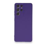 BSSM Samsung Galaxy S21 Ultra Nano İçi Kadife Silikon Mor Kılıf