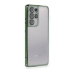 BSSM Samsung Galaxy S21 Ultra Razer Lensli Silikon Yeşil Kılıf