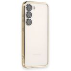 BSSM Samsung Galaxy S23 Plus Razer Lensli Silikon Gold Cep Telefonu Kılıfı