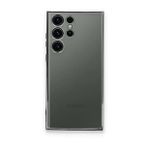 BSSM Samsung Galaxy S23 Ultra Razer Lensli Silikon Gümüş Cep Telefonu Kılıfı
