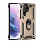 BSSM Samsung Galaxy S23 Ultra Sofya Yüzüklü Silikon Kapak Gold Cep Telefonu Kılıfı