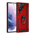 BSSM Samsung Galaxy S23 Ultra Sofya Yüzüklü Silikon Kapak Kırmızı Cep Telefonu Kılıfı