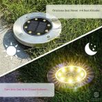 BSSM Solar Güneş Enerjili 8 Ledli Kazıklı çim Zemin Bahçe Aydınlatma 3 W Gün Işığı Sarı Led ( 4 Lü Set )