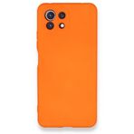 BSSM Xiaomi Mİ 11 Lite Nano içi Kadife Silikon Turuncu Kılıf