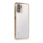 BSSM Xiaomi Redmi Note 10 Razer Lensli Silikon Gold Cep Telefonu Kılıfı