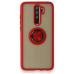 BSSM Xiaomi Redmi Note 8 Pro Montreal Yüzüklü Silikon Kapak Kırmızı Kılıf