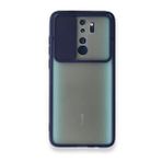 BSSM Xiaomi Redmi Note 8 Pro Palm Buzlu Kamera Sürgülü Silikon Lacivert Kılıf