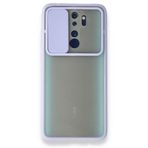 BSSM Xiaomi Redmi Note 8 Pro Palm Buzlu Kamera Sürgülü Silikon Lila Kılıf