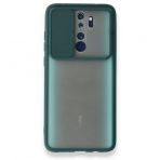 BSSM Xiaomi Redmi Note 8 Pro Palm Buzlu Kamera Sürgülü Silikon Yeşil Kılıf