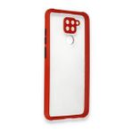 BSSM Xiaomi Redmi Note 9 Miami Şeffaf Silikon Kırmızı Kılıf
