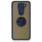 BSSM Xiaomi Redmi Note 9 Montreal Yüzüklü Silikon Kapak Lacivert Kılıf