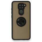 BSSM Xiaomi Redmi Note 9 Montreal Yüzüklü Silikon Kapak Siyah Kılıf