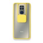 BSSM Xiaomi Redmi Note 9 Palm Buzlu Kamera Sürgülü Silikon Sarı Kılıf