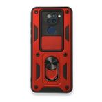 BSSM Xiaomi Redmi Note 9 Pars Lens Yüzüklü Silikon Kırmızı Kılıf