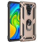 BSSM Xiaomi Redmi Note 9 Sofya Yüzüklü Silikon Kapak Gold Kılıf