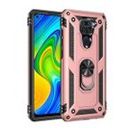 BSSM Xiaomi Redmi Note 9 Sofya Yüzüklü Silikon Kapak Rose Kılıf