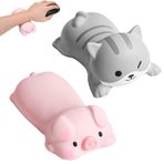 Bssowe 2 Adet Bilek Desteği Klavye, 12,5 x 6 cm Bilek Destekleri, Avuç İçi Destekleri, Sevimli Kediler Bilek Desteği, Ergonomik PU Bilek Dayanağı, Stres Önleyici Dekorasyon, Bilgisayar, Ofis için (Yavru Kedi