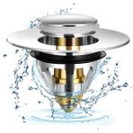 Bssowe Lavabo gider seti, gider tapası, açılır gider valfi, POP UP valf tıpası, evrensel, gider vanası, lavabo, küvet gideri, mutfak lavabosu, çamaşır odası için