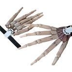 BSTCAR 2 Adet Uzun Pençe, Esnek Eklemli Cadılar Bayramı Eklemli Pençeler Eldiven, Korku İskeleti El Kemik Orak Eldivenleri Cosplay Sahne Çoğu Kişi İçin Uygun, beyaz, 35*7cm