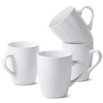 BTaT- Beyaz Kahve Kupaları, 4'lü Set, 12 oz, İnce Kemik Çin Porselen, Kahve Kupası Seti, Noel Hediyeleri