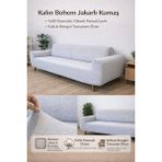 Btf Home Buklet Bohem Lastikli 3 Kişilik Koltuk Örtüsü Kaymaz Esnek ve Yıkanabilir Koltuk Kılıfı Gri Renk - 180 x 230 cm