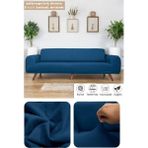 Btf Home Likrali Esnek 3 Kişilik Koltuk Örtüsü Streç Lastikli Çekyat kanepe örtüsü Kanepe Kılıfı - 180 x 230 cm - Petrol Mavisi