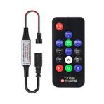 BTF-LIGHTING 14 Anahtar WS2811 ve WS2812B DC5V/12V Kablosuz RF LED RGB Kontrolör 300 Farklı Türde Dijital Renk LED Işık Modülü Şerit Siyah