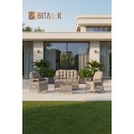 Btk Concept Açık Gri Rattan 2'li Bahçe ve Balkon Takımı 2+1+1 Masalı Şık Tasarım