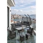 Btk Concept Datça 7 Kişilik Rattan Bahçe Mobilyası ve 2 Kişilik Rattan Salıncak Seti - Antrasit - Antrasit