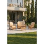 Btk Concept Kahverengi Rattan 2'li Bahçe ve Balkon Takımı 2+1+1 Masalı Şık ve Konforlu - Kahverengi - Krem