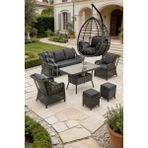Btk Concept Lupa Eslem Rattan Bahçe Mobilyası 3+1+1 Puf ve Salıncak Dâhil Modern Tasarım Konforlu Kullanım