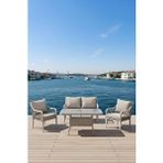 Btk Concept Milano Rattan Bahçe Balkon Takımı 2+1+1+camlı Masa Gri ( siyah çizgili)