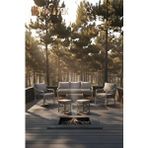 Btk Concept Milano Rattan Puflu Bahçe Balkon Takımı 3+1+1+Camlı Masa Gri