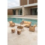 Btk Concept Oscar Rattan Bahçe Mobilyasi 3+1+1 Masali Garantili Kahve (siyah çizgili)