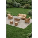 Btk Concept Oscar Rattan Bahçe Mobilyası 3+1+1 Masalı Modern Tasarımlı Dayanıklı Rattan Set