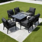 Btk Concept Pars 6 Kişilik Antrasit Rattan Bahçe Mobilya Takımı 7 Parça Modern Tasarım ve Dayanıklı Yapı