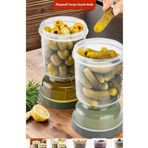 btm home 1 Adet Kum Saati Model Zeytin Turşu Saklama Kabı Süzgeçli Saklama Kabı