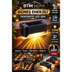 btm home Güneş Enerjili LED Duvar Apliği Sensörlü Bahçe Balkon Merdiven Işığı 1 Adet