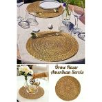 Btm Home Hasır Jüt Supla 6'Lı Amerikan Servis Seti 32 Cm Çap Supla 6 Lı