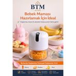 btm home Şarjlı Mini Doğrayıcı Taşınabilir Rondo Bebek Maması Sebze Meyve Öğütücü Pratik Mutfak Robotu