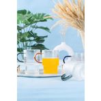 btmhome 4 lü Kurplu Cam Bardak Seti 350 ml Şeffaf
