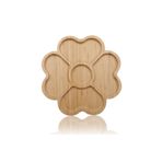 btmhome Dekoratif Bambu Sunumluk Tabak Bölmeli Servis Tabağı 25 X 14 Cm Yeşil