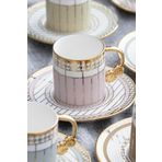 btmhome Elena Porselen 6 Kişilik Kahve Fincanı Takımı Seti - 90 ml Çok Renkli