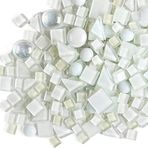 BTMIEY 500 g Düzensiz Kristal Mozaik Fayanslar, Küçük Parçacık Renkli Çıkartma Kristal Cam Fayans Kendin Yap Hobiler Çocuklar için El Yapımı Kristal El Yapımı Dekoratif Malzemeler (Beyaz Seri)