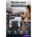 BTS-1383 Kablosuz Mikrofonlu Rehber Amfisi - 3" Subwoofer Bluetooth Hoparlör USB/FM/TF