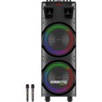 Bts 1708 Taşınabilir Bluetooth Parti Hoparlörü | 200W Rms | 2X10” Woofer | Rgb Işık | 2 Mikrofon | - Siyah